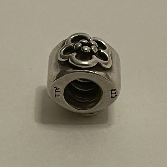 Retired Pandora Floral Block Charm - Picture 2 of 5